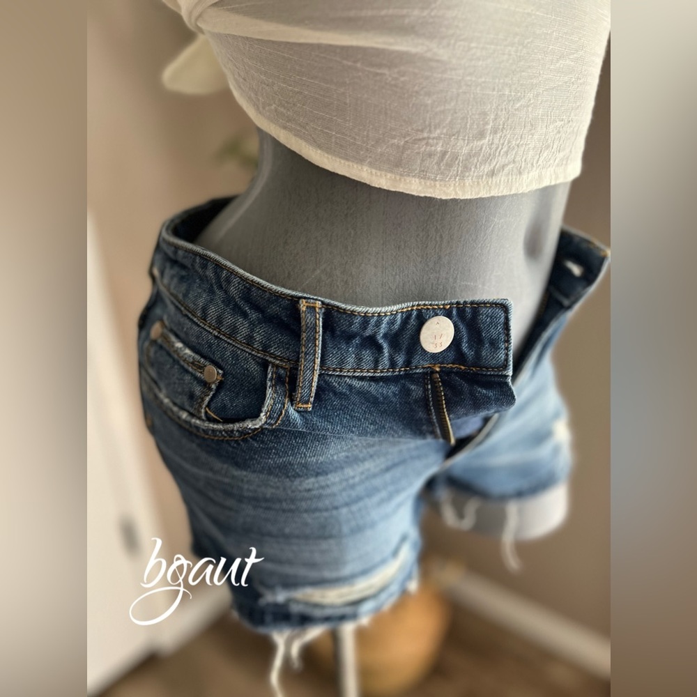 Gilded Intent Distressed Hi-Rise Shorts 25